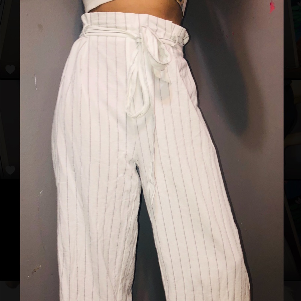 Shein white wrap pants
